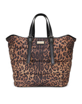 Leopard-print Sicily shopper in quilted nylon - | Dolce & Gabbana