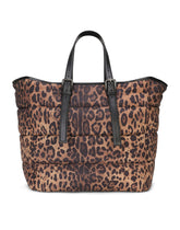 Leopard-print Sicily shopper in quilted nylon - | Dolce & Gabbana