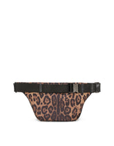 Leopard-print Sicily belt bag in quilted nylon - | Dolce & Gabbana