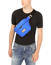 Nylon Sicily belt bag with branded plate - | Dolce & Gabbana