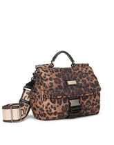 Leopard-print Sicily crossbody bag in quilted nylon - | Dolce & Gabbana