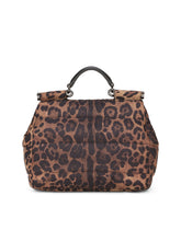 Leopard-print Sicily crossbody bag in quilted nylon - | Dolce & Gabbana
