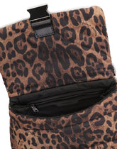 Leopard-print Sicily crossbody bag in quilted nylon - | Dolce & Gabbana