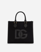 Canvas shopper with calfskin nappa details - | Dolce & Gabbana