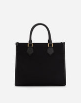 Canvas shopper with calfskin nappa details - | Dolce & Gabbana