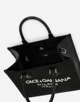 Small nylon shopper with rubberized logo - | Dolce & Gabbana