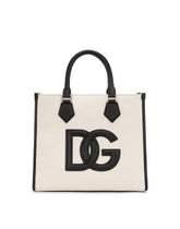 Canvas shopper with calfskin nappa details - | Dolce & Gabbana
