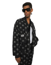 Small calfskin and denim crossbody bag with logo - | Dolce & Gabbana