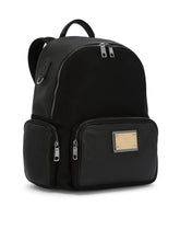 Nylon and grainy calfskin backpack - | Dolce & Gabbana