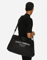 Nylon holdall with rubberized logo - | Dolce & Gabbana