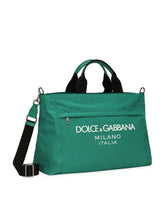 Nylon holdall with rubberized logo - | Dolce & Gabbana