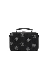 Calfskin and denim crossbody bag with logo - | Dolce & Gabbana