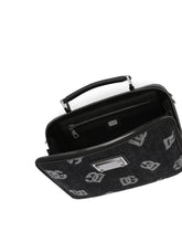 Calfskin and denim crossbody bag with logo - | Dolce & Gabbana