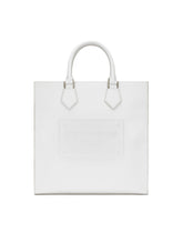 Calfskin tote bag with raised logo - | Dolce & Gabbana