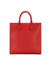 Calfskin tote bag with raised logo - | Dolce & Gabbana