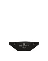 Nylon belt bag with rubberized logo - | Dolce & Gabbana