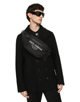 Nylon belt bag with rubberized logo - | Dolce & Gabbana
