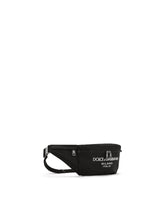Nylon belt bag with rubberized logo - | Dolce & Gabbana