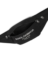 Nylon belt bag with rubberized logo - | Dolce & Gabbana