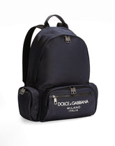 Nylon backpack with rubberized logo - | Dolce & Gabbana