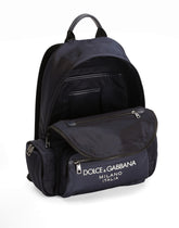 Nylon backpack with rubberized logo - | Dolce & Gabbana