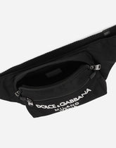 Small nylon belt bag with rubberized logo - | Dolce & Gabbana