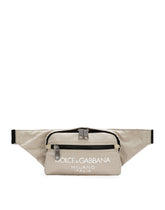 Small nylon belt bag with rubberized logo - | Dolce & Gabbana