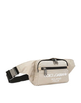 Small nylon belt bag with rubberized logo - | Dolce & Gabbana