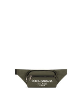 Small nylon belt bag with rubberized logo - | Dolce & Gabbana