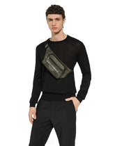 Small nylon belt bag with rubberized logo - | Dolce & Gabbana