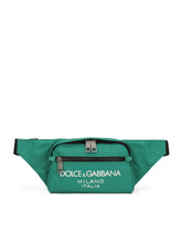 Small nylon belt bag with rubberized logo - | Dolce & Gabbana