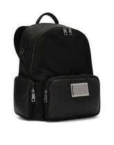 Grainy calfskin and nylon backpack - | Dolce & Gabbana