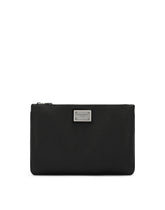 Grainy calfskin and nylon pouch - | Dolce & Gabbana
