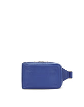 Calfskin belt bag with raised logo - | Dolce & Gabbana