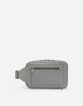 Calfskin belt bag with raised logo - | Dolce & Gabbana