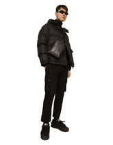 Calfskin belt bag with raised logo - | Dolce & Gabbana