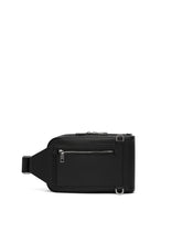 Calfskin belt bag with raised logo - | Dolce & Gabbana