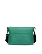 Calfskin crossbody bag with raised logo - | Dolce & Gabbana