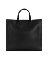 Large calfskin shopper with logo - | Dolce & Gabbana