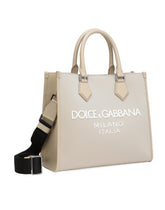 Small nylon shopper with rubberized logo - | Dolce & Gabbana