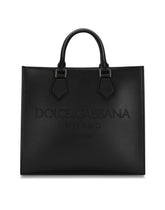 Small calfskin shopper with logo - | Dolce & Gabbana