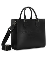 Small calfskin shopper with logo - | Dolce & Gabbana