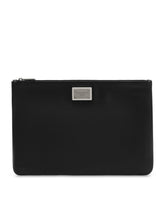Granata calf leather and nylon media pouch - | Dolce & Gabbana