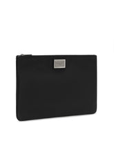 Granata calf leather and nylon media pouch - | Dolce & Gabbana