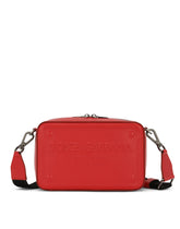 Calfskin crossbody bag with raised logo - | Dolce & Gabbana