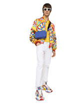 Calfskin crossbody bag with raised logo - | Dolce & Gabbana