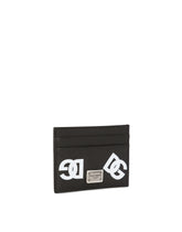 Calfskin card holder with all-over DG print - | Dolce & Gabbana