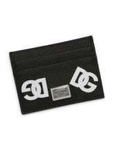Calfskin card holder with all-over DG print - | Dolce & Gabbana