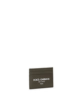 Calfskin card holder with logo - | Dolce & Gabbana