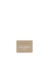Calfskin card holder with logo - | Dolce & Gabbana